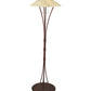 Meyda Lighting Metro Fusion 65" 3-Light Rust Nail Floor Lamp With Sunset Beige Art Shade Glass