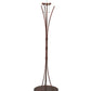 Meyda Lighting Metro Fusion 65" 3-Light Rust Nail Floor Lamp With Sunset Beige Art Shade Glass