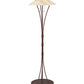 Meyda Lighting Metro Fusion 65" 3-Light Rust Nail Floor Lamp With Sunset Beige Art Shade Glass