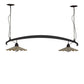 Meyda Lighting Metro Fusion 66" 2-Light Oil Rubbed Bronze Galatia Island Pendant Light With Beige Art Shade Glass