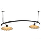 Meyda Lighting Metro Fusion 66" 2-Light Oil Rubbed Bronze Galatia Island Pendant Light With Beige Art Shade Glass