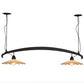 Meyda Lighting Metro Fusion 66" 2-Light Oil Rubbed Bronze Galatia Island Pendant Light With Beige Art Shade Glass