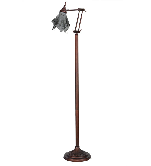 Meyda Lighting Metro Fusion 68" Mahogany Bronze Super Nova Adjustable Floor Lamp With Smoke Shade Glass