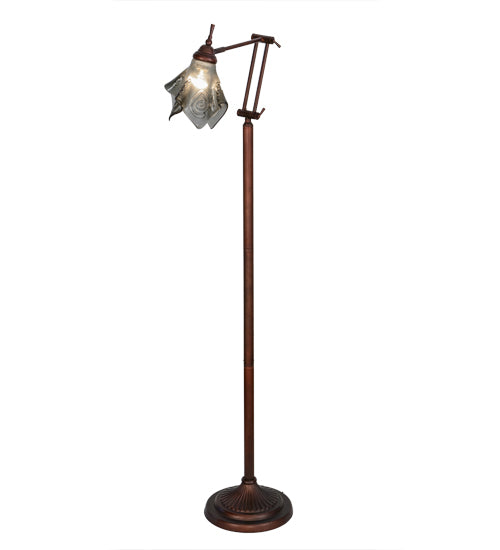 Meyda Lighting Metro Fusion 68" Mahogany Bronze Super Nova Adjustable Floor Lamp With Smoke Shade Glass