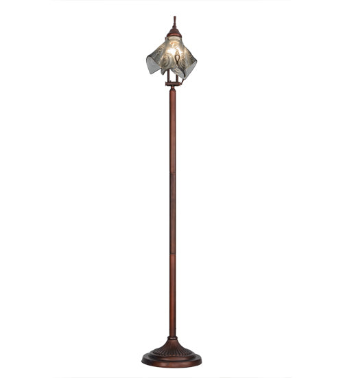 Meyda Lighting Metro Fusion 68" Mahogany Bronze Super Nova Adjustable Floor Lamp With Smoke Shade Glass