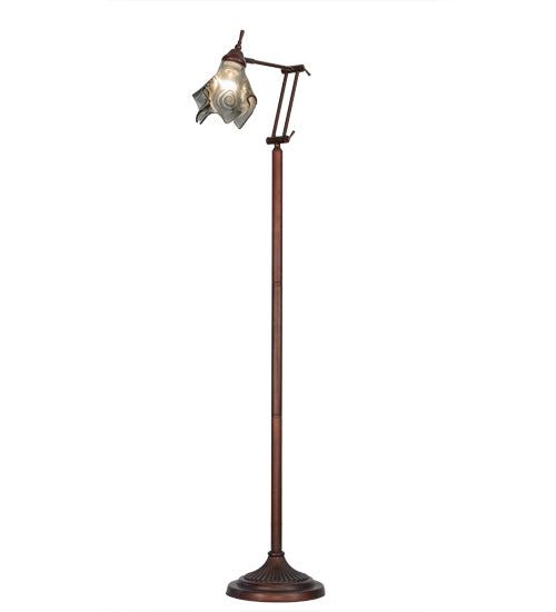 Meyda Lighting Metro Fusion 68" Mahogany Bronze Super Nova Adjustable Floor Lamp With Smoke Shade Glass