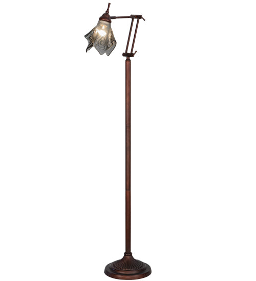 Meyda Lighting Metro Fusion 68" Mahogany Bronze Super Nova Adjustable Floor Lamp With Smoke Shade Glass