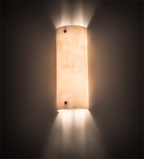 Meyda Lighting Metro Fusion 7" 2-Light Oil Rubbed Bronze Midland Wall Sconce With Fleshtone Idalight Shade