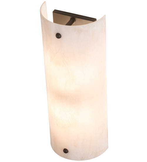 Meyda Lighting Metro Fusion 7" 2-Light Oil Rubbed Bronze Midland Wall Sconce With Fleshtone Idalight Shade