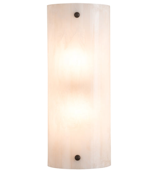 Meyda Lighting Metro Fusion 7" 2-Light Oil Rubbed Bronze Midland Wall Sconce With Fleshtone Idalight Shade
