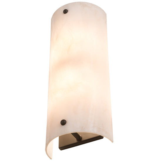 Meyda Lighting Metro Fusion 7" 2-Light Oil Rubbed Bronze Midland Wall Sconce With Fleshtone Idalight Shade