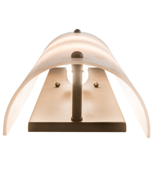 Meyda Lighting Metro Fusion 7" 2-Light Oil Rubbed Bronze Midland Wall Sconce With Fleshtone Idalight Shade