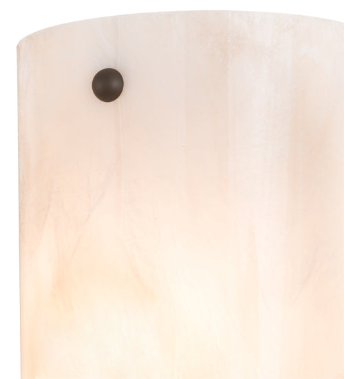 Meyda Lighting Metro Fusion 7" 2-Light Oil Rubbed Bronze Midland Wall Sconce With Fleshtone Idalight Shade