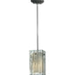 Meyda Lighting Metro Fusion 7" Black Branches Mini Pendant Light With White Quadrato Shade Glass