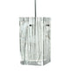 Meyda Lighting Metro Fusion 7" Black Branches Mini Pendant Light With White Quadrato Shade Glass