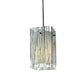 Meyda Lighting Metro Fusion 7" Black Branches Mini Pendant Light With White Quadrato Shade Glass