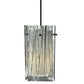 Meyda Lighting Metro Fusion 7" Black Branches Mini Pendant Light With White Quadrato Shade Glass