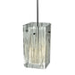 Meyda Lighting Metro Fusion 7" Black Branches Mini Pendant Light With White Quadrato Shade Glass