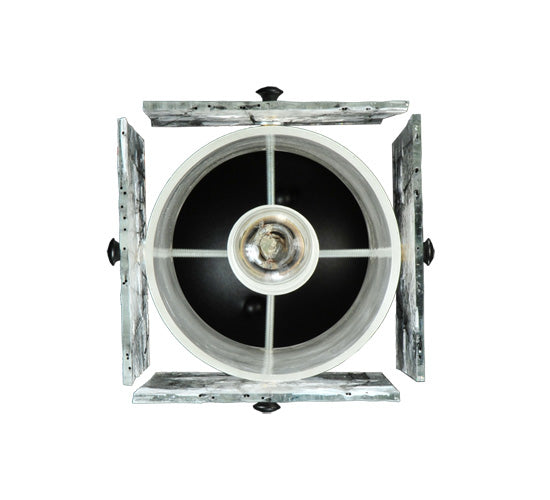 Meyda Lighting Metro Fusion 7" Black Branches Mini Pendant Light With White Quadrato Shade Glass