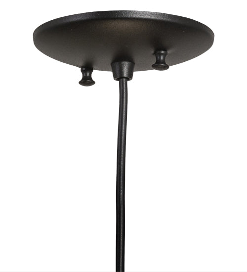 Meyda Lighting Metro Fusion 7" Black Lighthouse Quadrato Mini Pendant Light With Multi-Colored Shade Glass