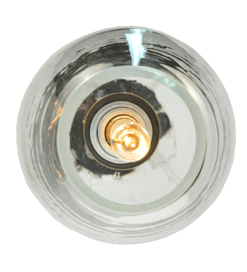 Meyda Lighting Metro Fusion 7" Brushed Nickel Orb Mouth Blown Pendant Light With Clear Shade Glass