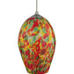 Meyda Lighting Metro Fusion 7" Pewter Popeye Pendant Light With Multi-Colored Shade Glass