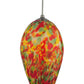 Meyda Lighting Metro Fusion 7" Pewter Popeye Pendant Light With Multi-Colored Shade Glass