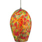 Meyda Lighting Metro Fusion 7" Pewter Popeye Pendant Light With Multi-Colored Shade Glass