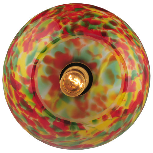 Meyda Lighting Metro Fusion 7" Pewter Popeye Pendant Light With Multi-Colored Shade Glass