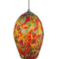 Meyda Lighting Metro Fusion 7" Pewter Popeye Pendant Light With Multi-Colored Shade Glass