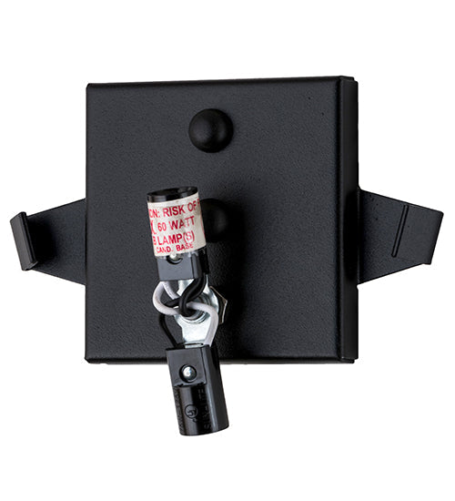 Meyda Lighting Metro Fusion 8" 2-Light Black Fettuccine Wall Sconce With Multi-Colored Shade Glass