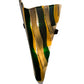 Meyda Lighting Metro Fusion 8" 2-Light Black Fettuccine Wall Sconce With Multi-Colored Shade Glass