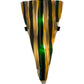 Meyda Lighting Metro Fusion 8" 2-Light Black Fettuccine Wall Sconce With Multi-Colored Shade Glass