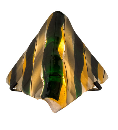 Meyda Lighting Metro Fusion 8" 2-Light Black Fettuccine Wall Sconce With Multi-Colored Shade Glass