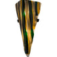 Meyda Lighting Metro Fusion 8" 2-Light Black Fettuccine Wall Sconce With Multi-Colored Shade Glass