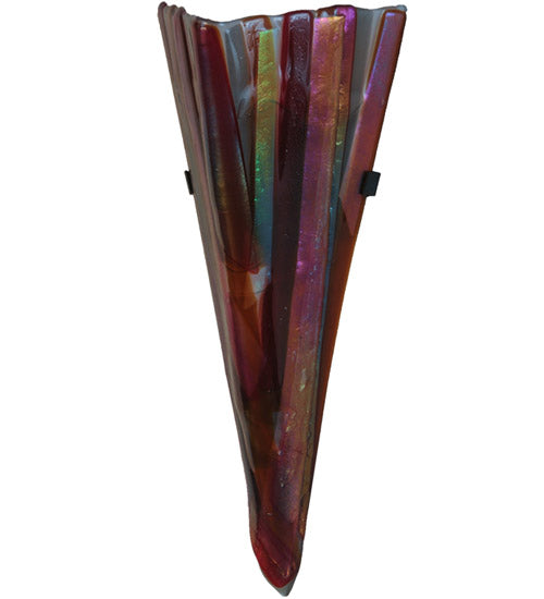 Meyda Lighting Metro Fusion 8" 2-Light Black Marina Wall Sconce With Multi-Colored Shade Glass
