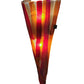Meyda Lighting Metro Fusion 8" 2-Light Black Marina Wall Sconce With Multi-Colored Shade Glass