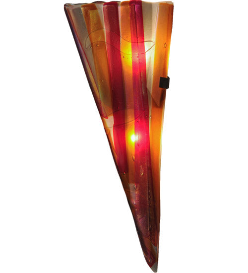 Meyda Lighting Metro Fusion 8" 2-Light Black Marina Wall Sconce With Multi-Colored Shade Glass