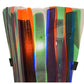 Meyda Lighting Metro Fusion 8" 2-Light Black Penna Di Pavone Wall Sconce With Multi-Colored Shade Glass