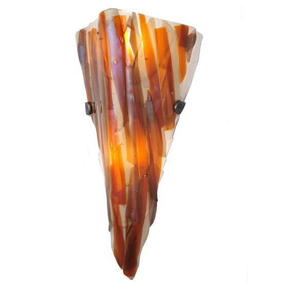 Meyda Lighting Metro Fusion 8" 2-Light Marina Wall Sconce With Multi-Colored Shade Glass
