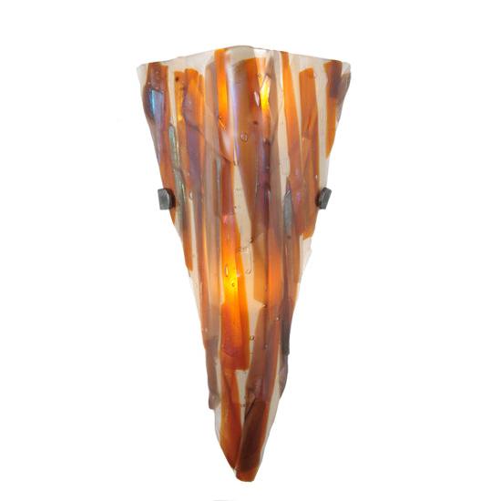 Meyda Lighting Metro Fusion 8" 2-Light Marina Wall Sconce With Multi-Colored Shade Glass
