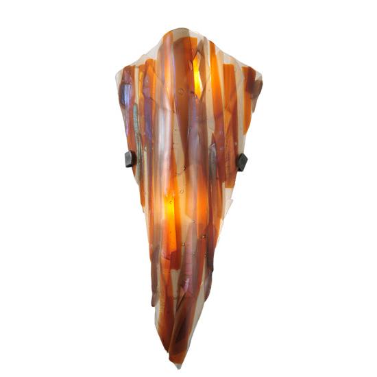 Meyda Lighting Metro Fusion 8" 2-Light Marina Wall Sconce With Multi-Colored Shade Glass