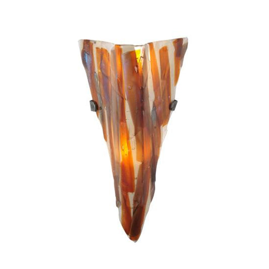 Meyda Lighting Metro Fusion 8" 2-Light Marina Wall Sconce With Multi-Colored Shade Glass