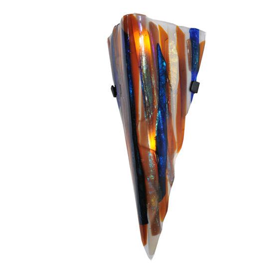 Meyda Lighting Metro Fusion 8" 2-Light Oceano Wall Sconce With Multi-Colored Shade Glass