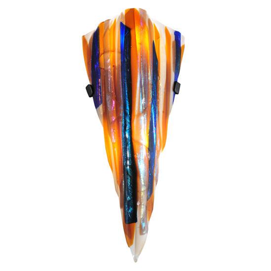 Meyda Lighting Metro Fusion 8" 2-Light Oceano Wall Sconce With Multi-Colored Shade Glass