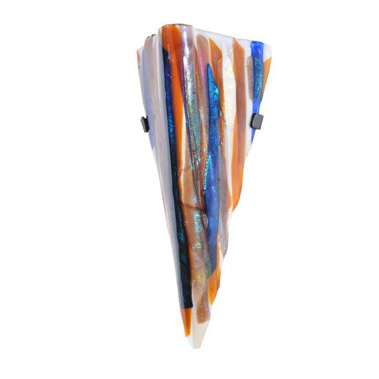 Meyda Lighting Metro Fusion 8" 2-Light Oceano Wall Sconce With Multi-Colored Shade Glass