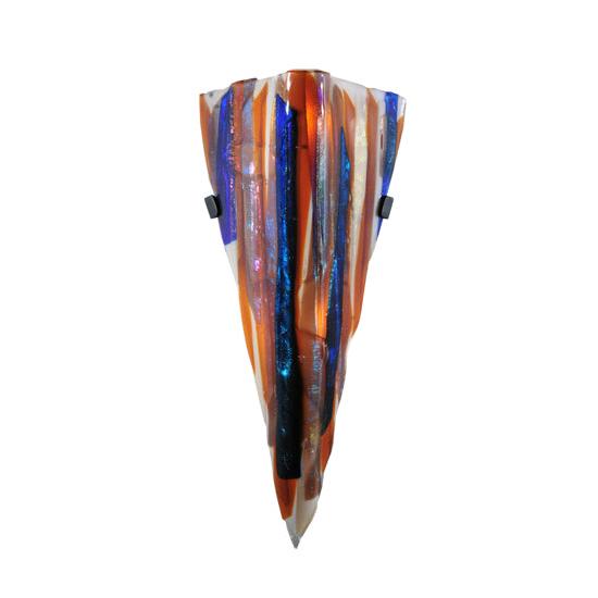 Meyda Lighting Metro Fusion 8" 2-Light Oceano Wall Sconce With Multi-Colored Shade Glass