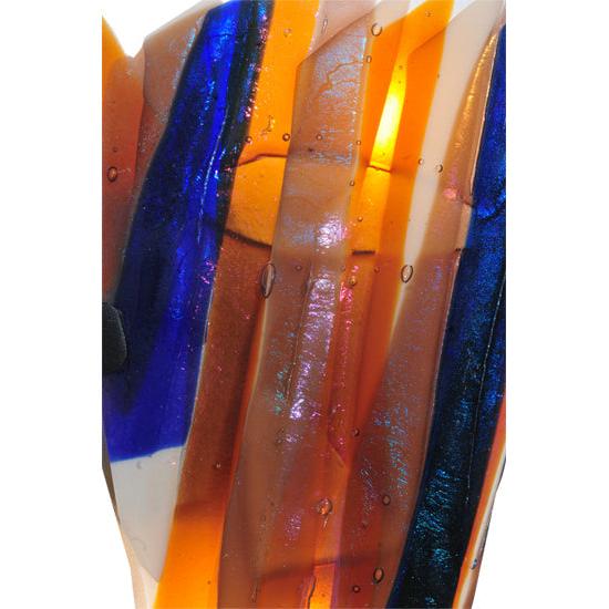 Meyda Lighting Metro Fusion 8" 2-Light Oceano Wall Sconce With Multi-Colored Shade Glass