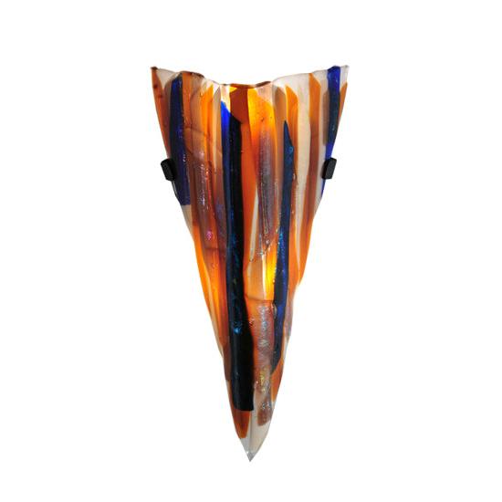Meyda Lighting Metro Fusion 8" 2-Light Oceano Wall Sconce With Multi-Colored Shade Glass