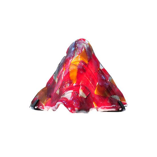 Meyda Lighting Metro Fusion 8" 2-Light Textured Black Lava Wall Sconce With Multi-Colored Shade Glass